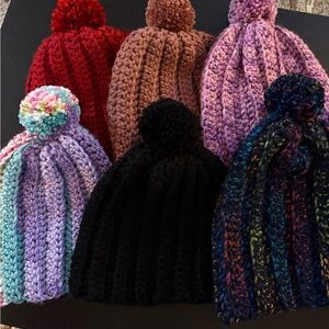 Cozy Multicolor Hand Crocheted Hats. Sold separately. special orders message me